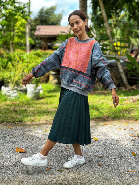 Patchwork pullover sweater