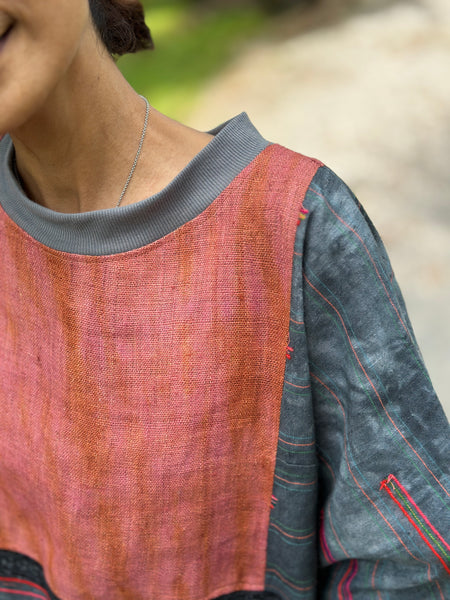 Patchwork pullover sweater