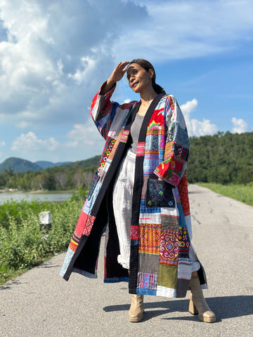 Hill tribe patchwork cardigan jacket