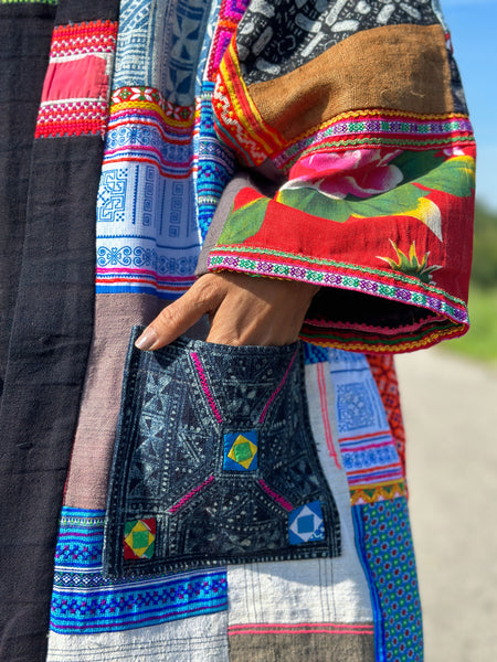 Hill tribe patchwork cardigan jacket