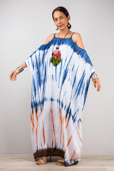 Shibori Tie dye kaftan dress