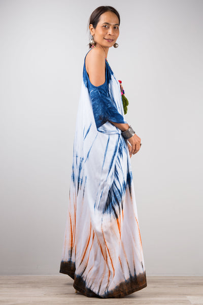 Shibori Tie dye kaftan dress
