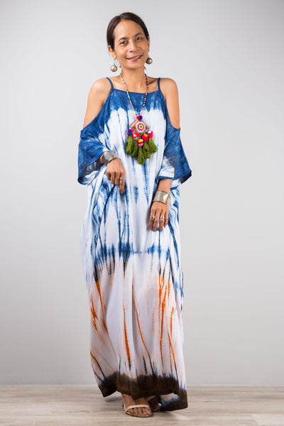 Shibori Tie dye kaftan dress