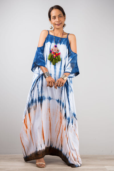Shibori Tie dye kaftan dress