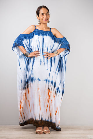 Shibori Tie dye kaftan dress