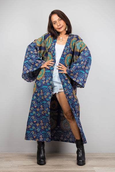 Boho Kimono Cardigan, Indian Cotton duster vest, Beach cover up