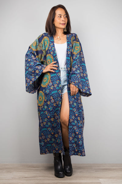 Boho Kimono Cardigan, Indian Cotton duster vest, Beach cover up