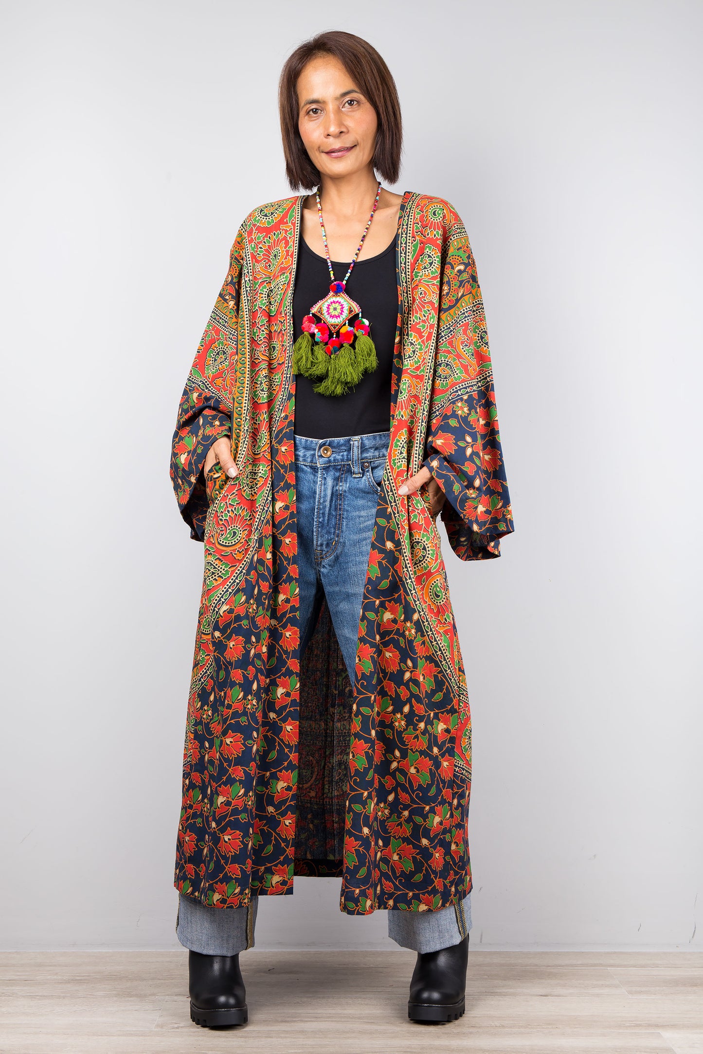 Mandala print Kimono Cardigan