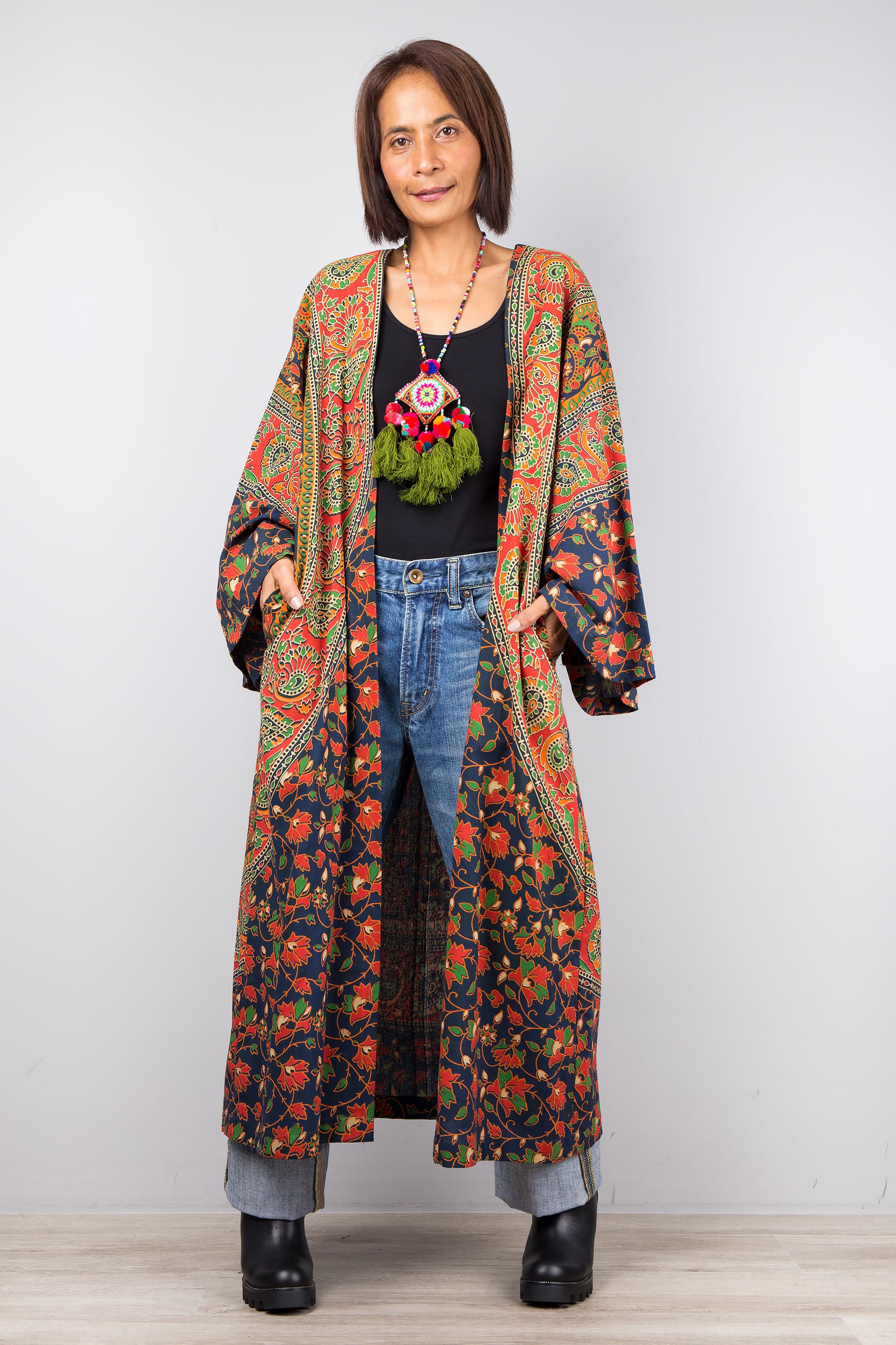 Mandala print Kimono Cardigan