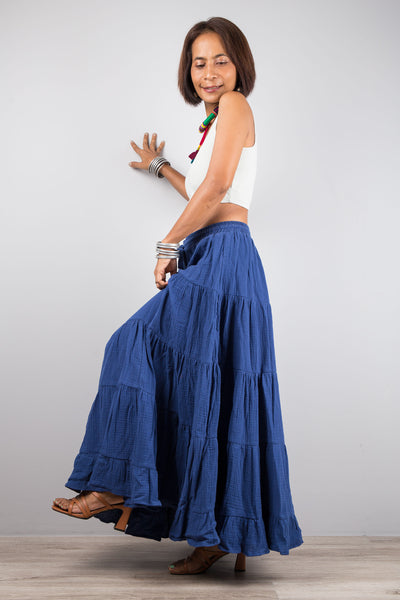 Blue maxi skirt