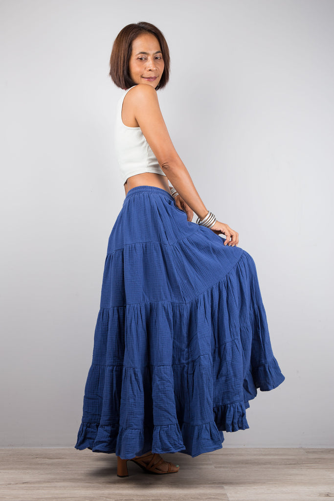 Blue peasant skirt sale