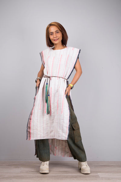 Sleeveless poncho tunic dress