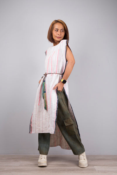Sleeveless poncho tunic dress