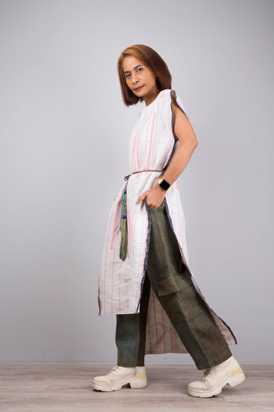Sleeveless poncho tunic dress