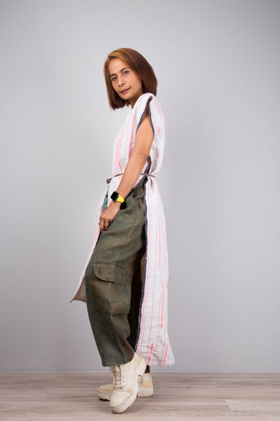 Sleeveless poncho tunic dress