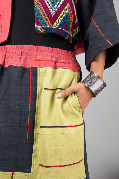 Patchwork skirt and top set