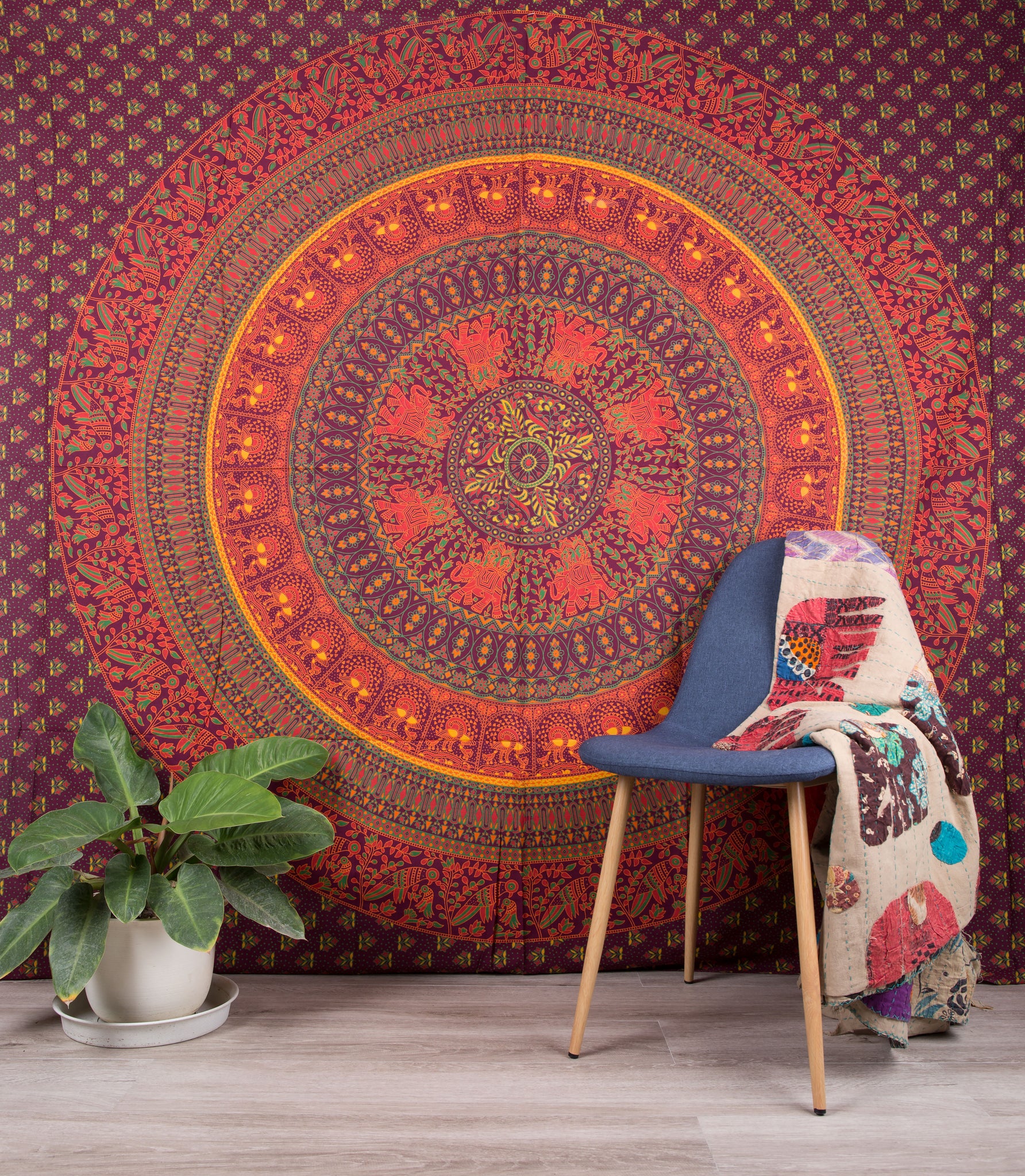 Orange and maroon mandala