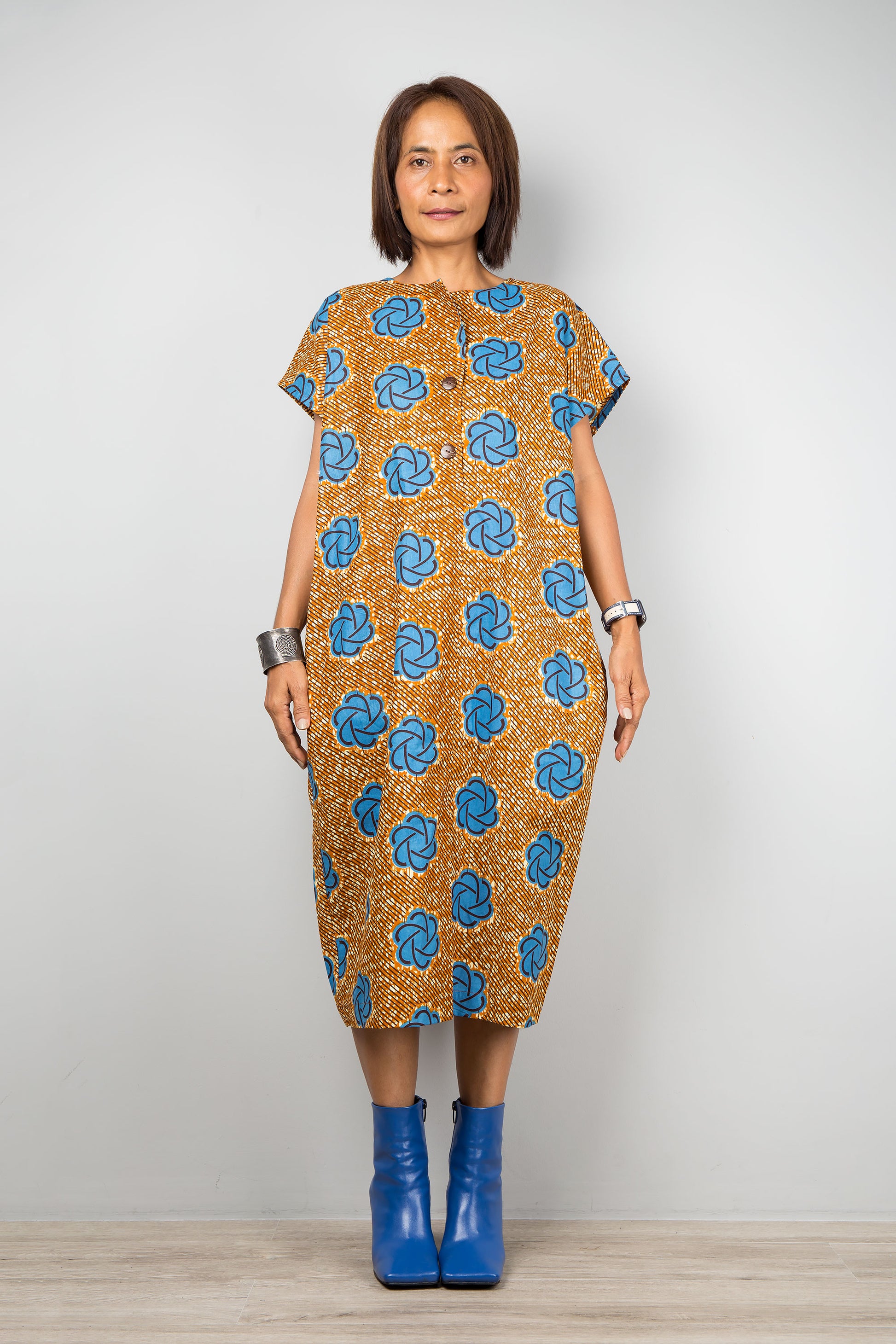 Blue African Print Dress | Stylish Nuichan Kaftan & Ankara Design Blue African Print Dress | Stylish Nuichan Kaftan & Ankara Design