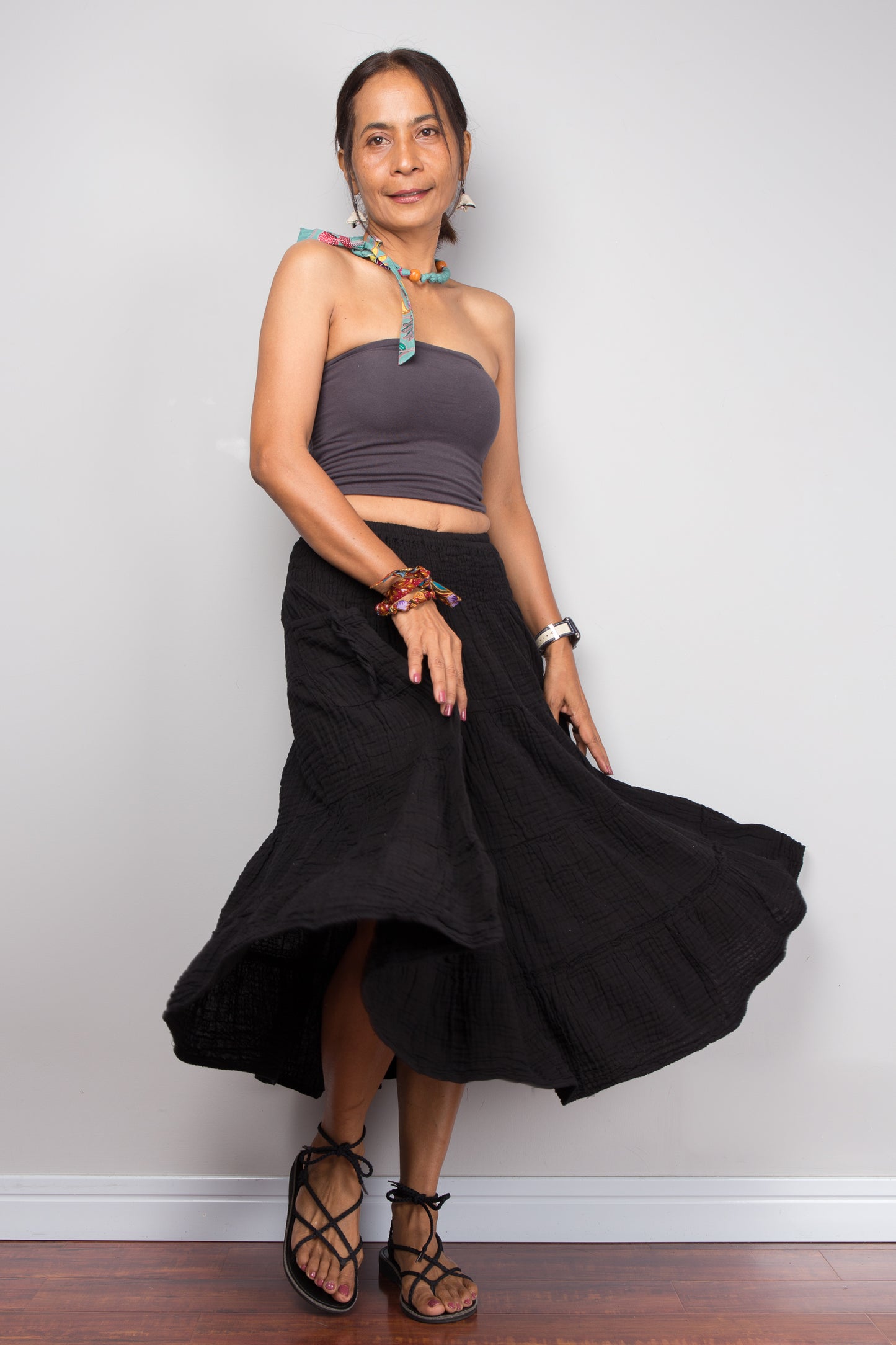Black cotton skirt