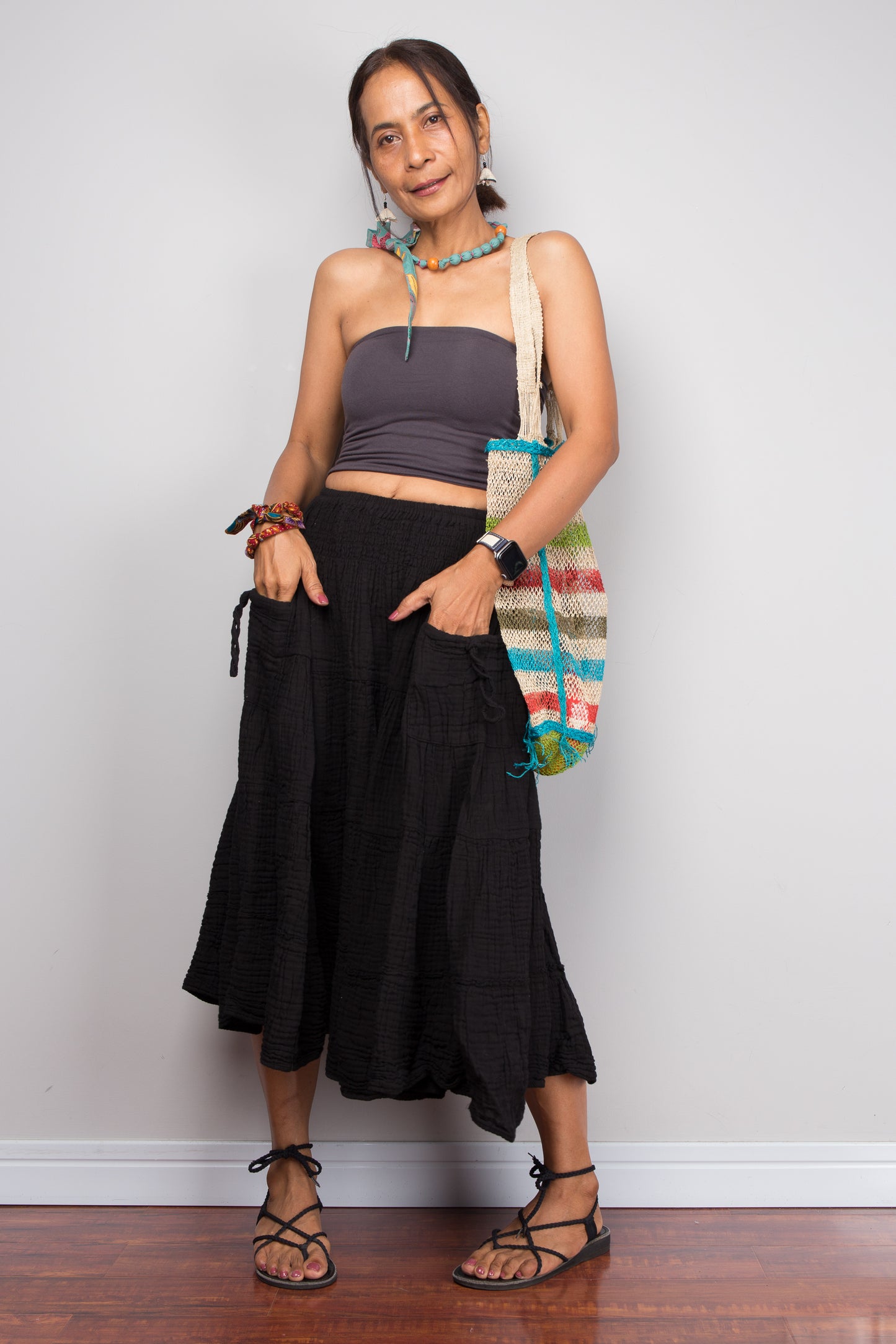 Black cotton skirt