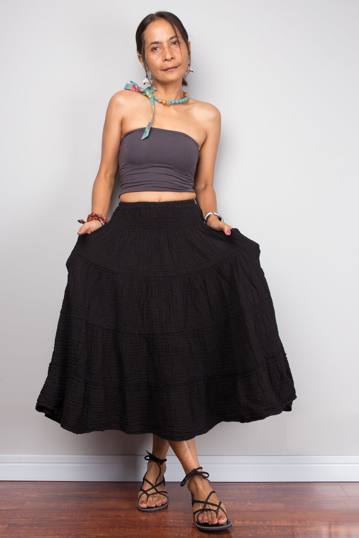 Black cotton skirt