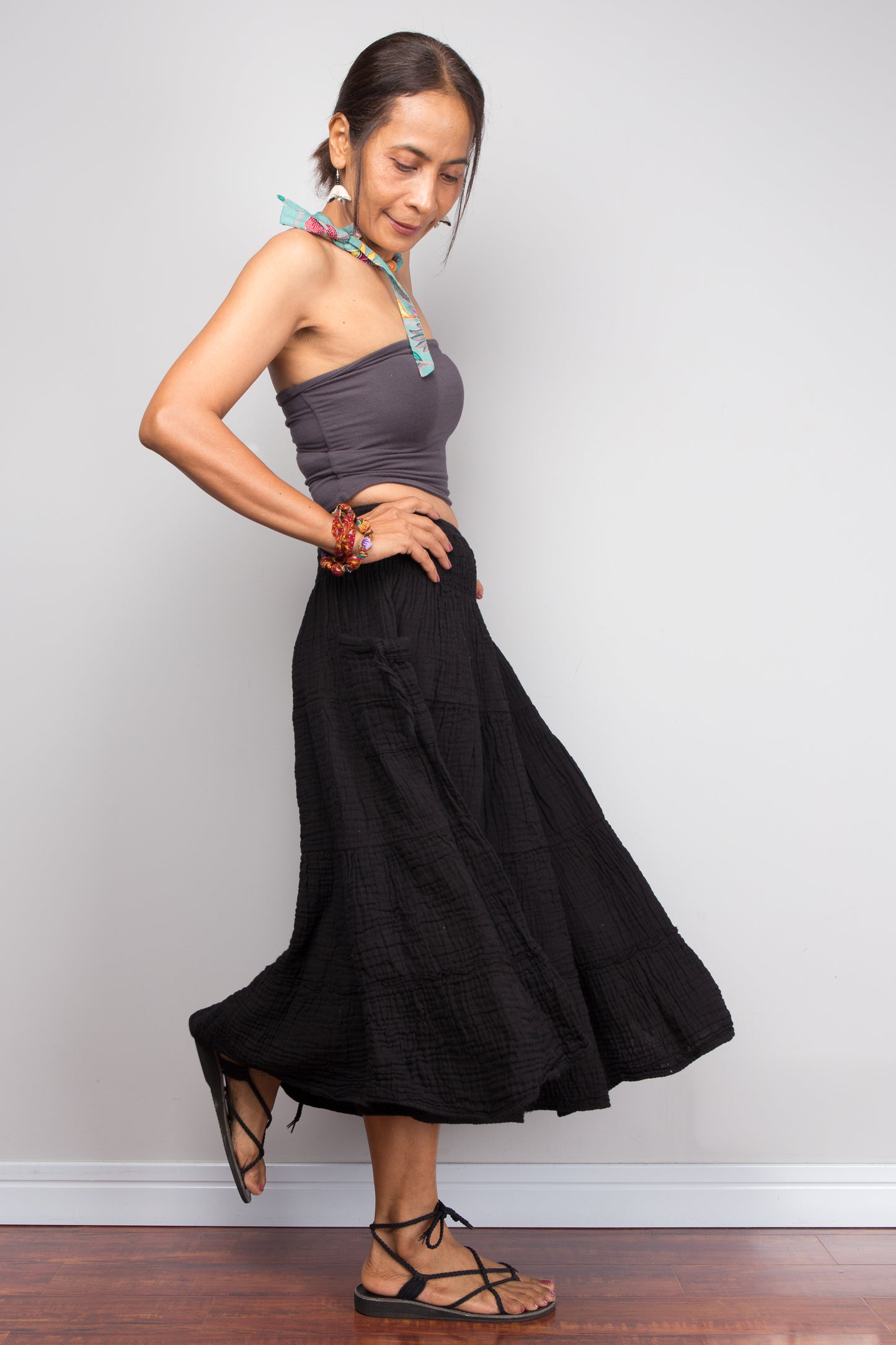 Black cotton skirt