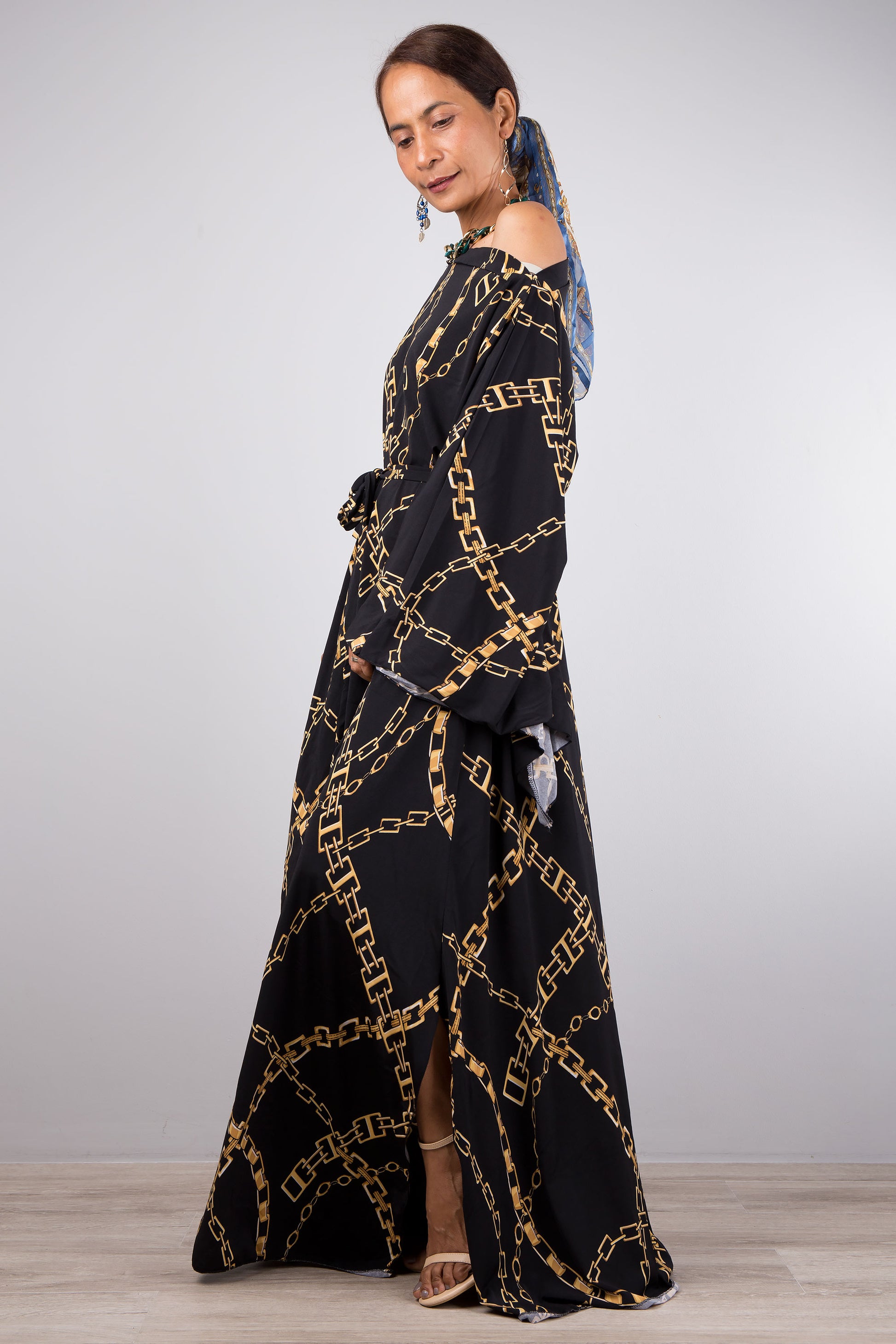 long black kaftan dress Black & Gold Moroccan Kaftan Luxury Heavy Embroidered Dubai Wedding & Evening Dress for Women