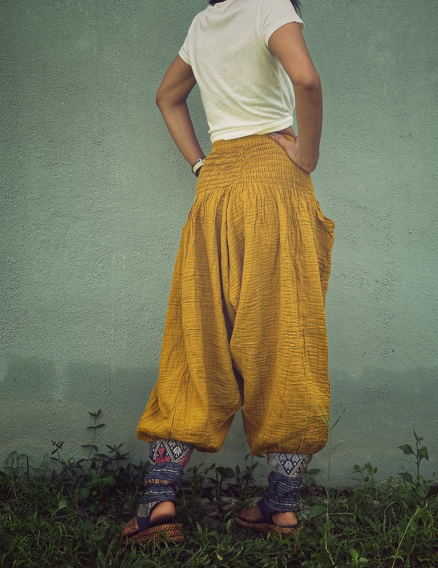 Cotton gauze harem pants – Lightweight, Breathable Boho Trousers