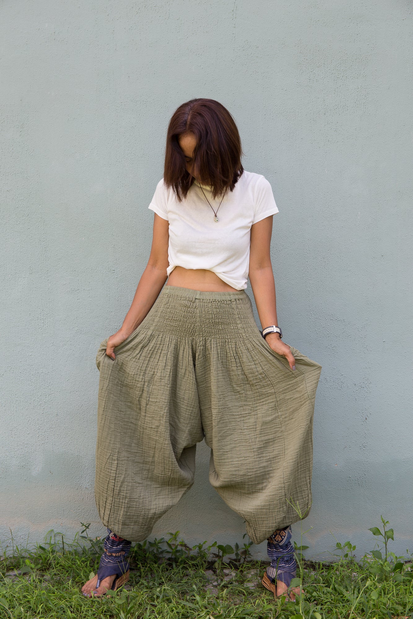 Cotton gauze harem pants – Lightweight, Boho Trousers