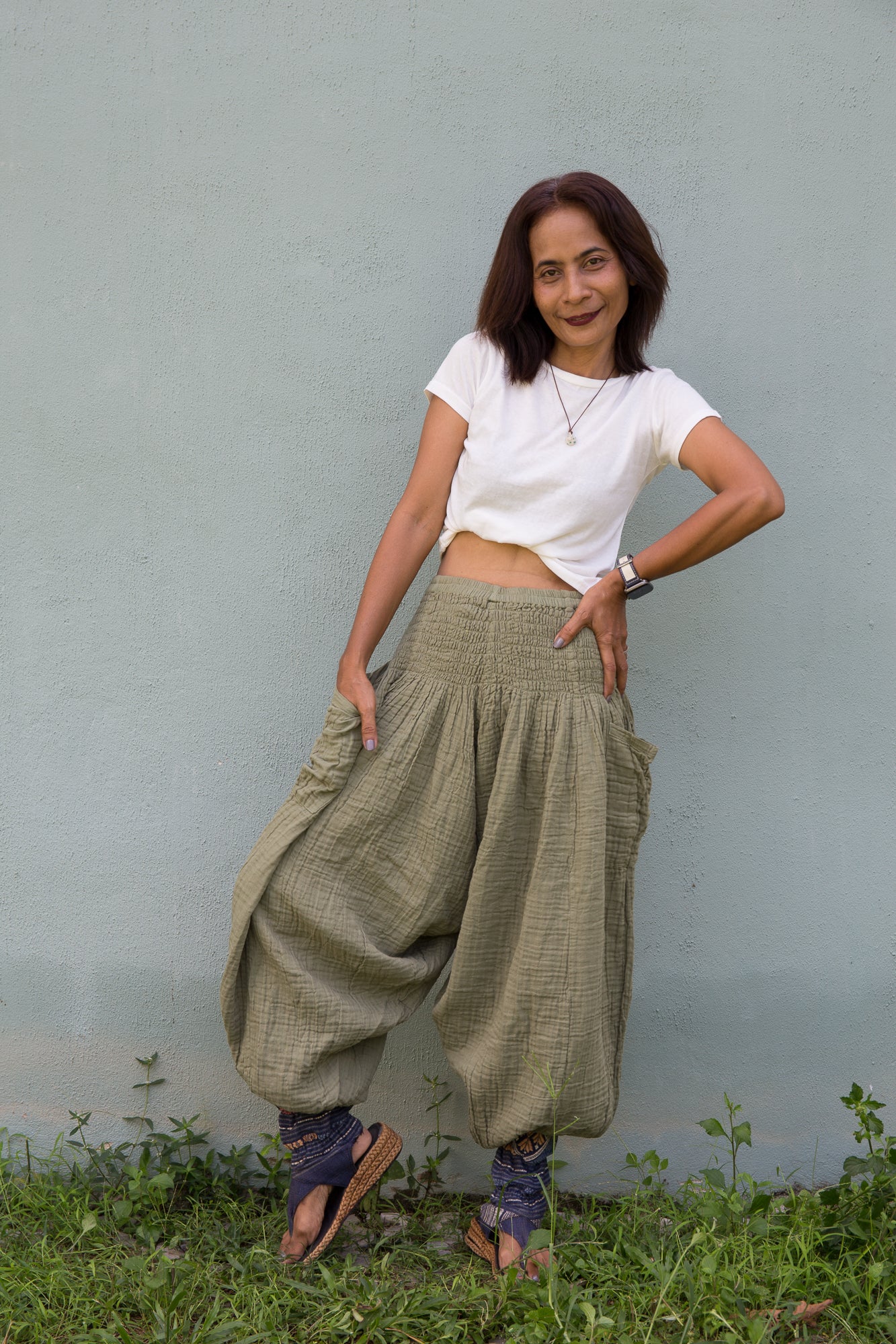 Cotton gauze harem pants – Lightweight, Boho Trousers