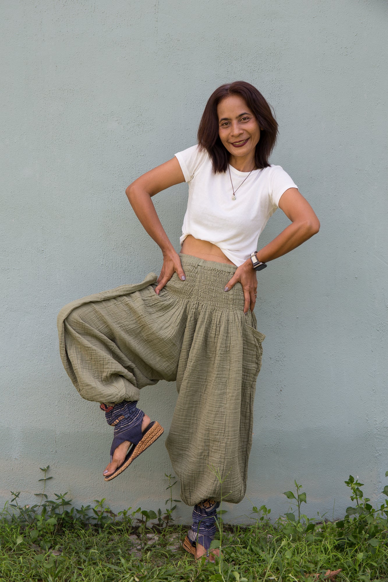 Cotton gauze harem pants – Lightweight, Boho Trousers
