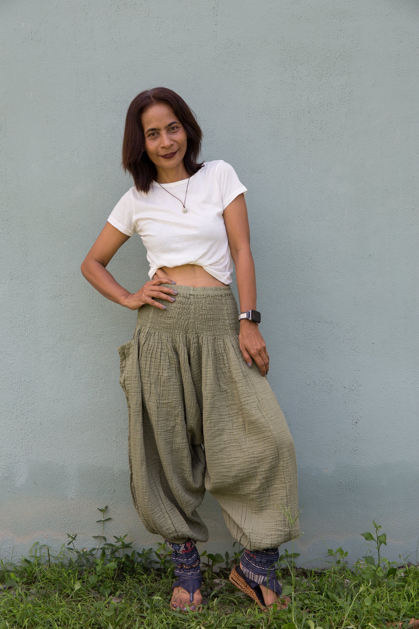 Cotton gauze harem pants – Lightweight, Boho Trousers