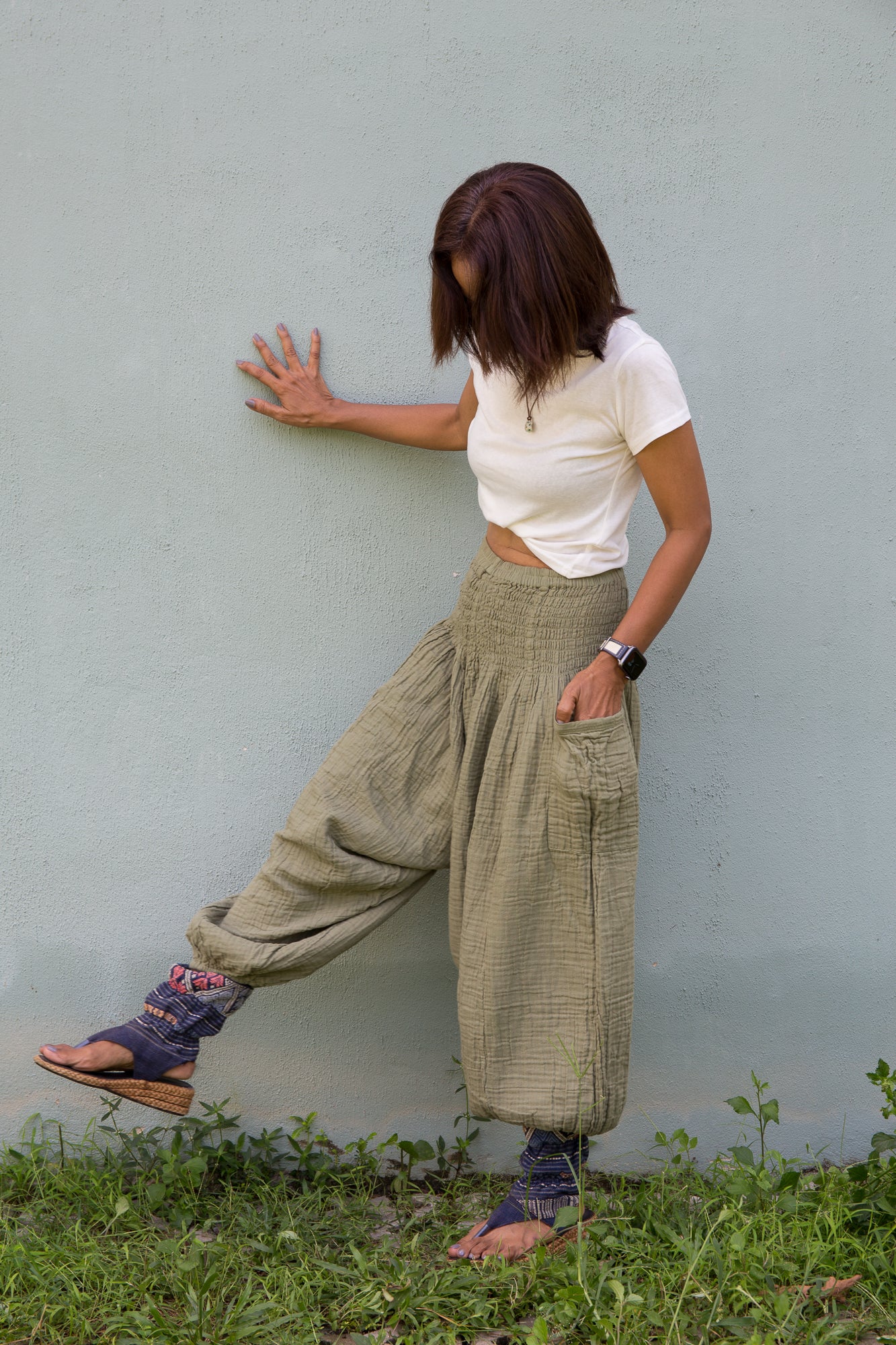 Cotton gauze harem pants – Lightweight, Boho Trousers