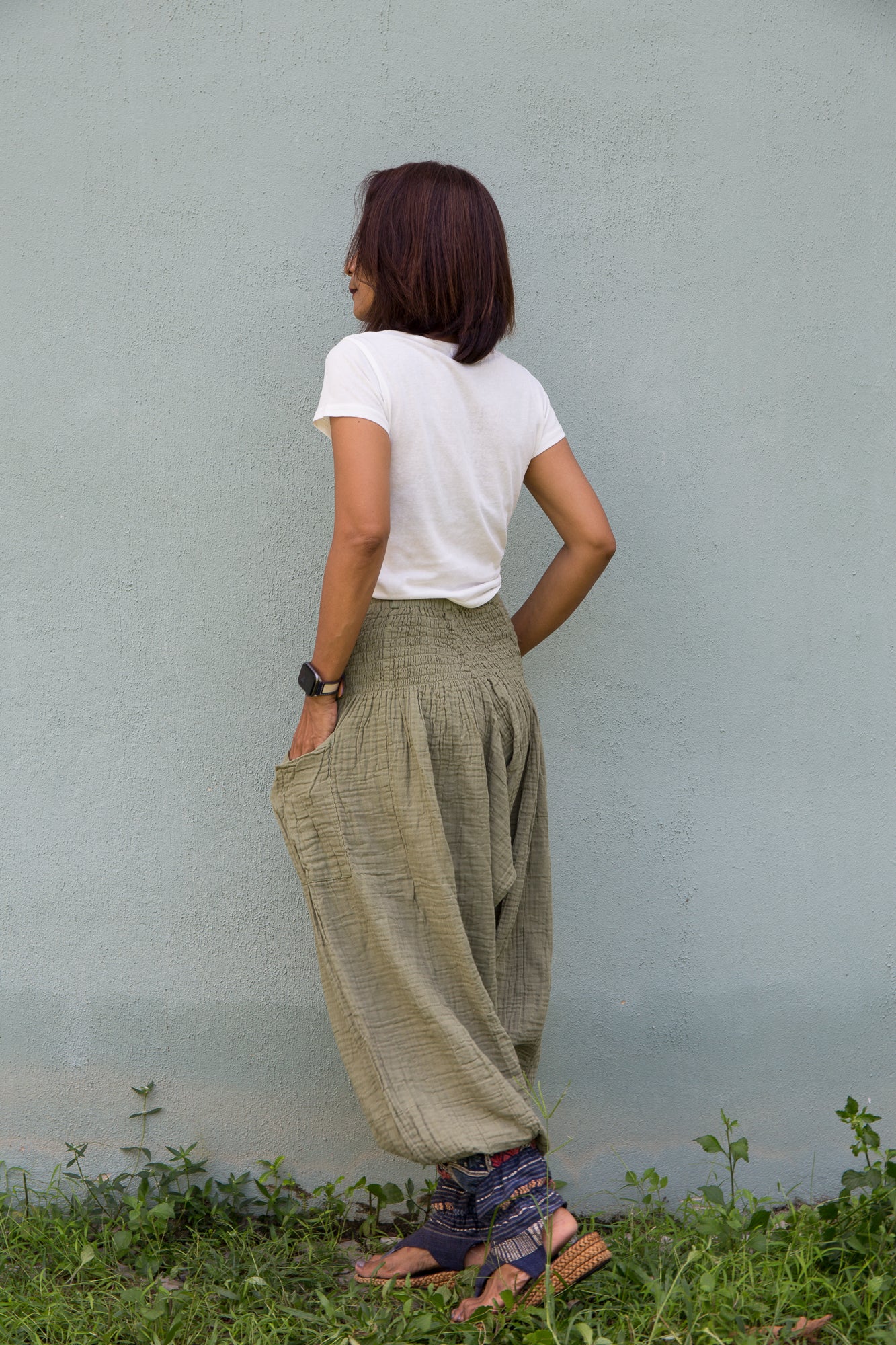 Cotton gauze harem pants – Lightweight, Boho Trousers