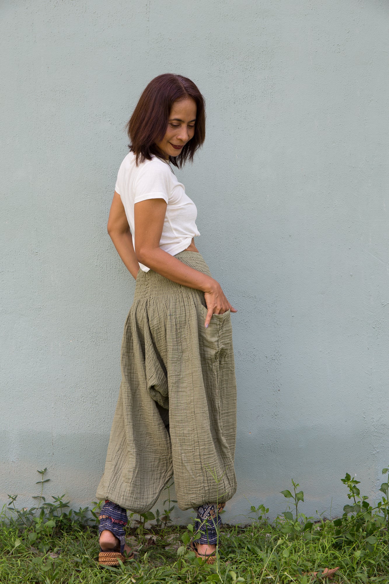Cotton gauze harem pants – Lightweight, Boho Trousers