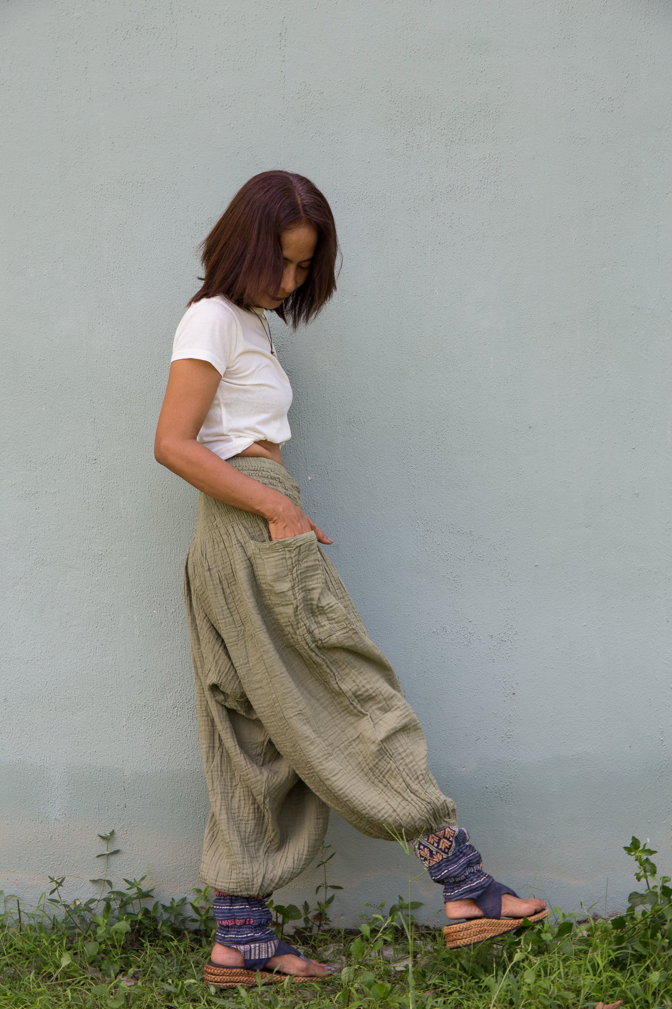 Cotton gauze harem pants – Lightweight, Boho Trousers