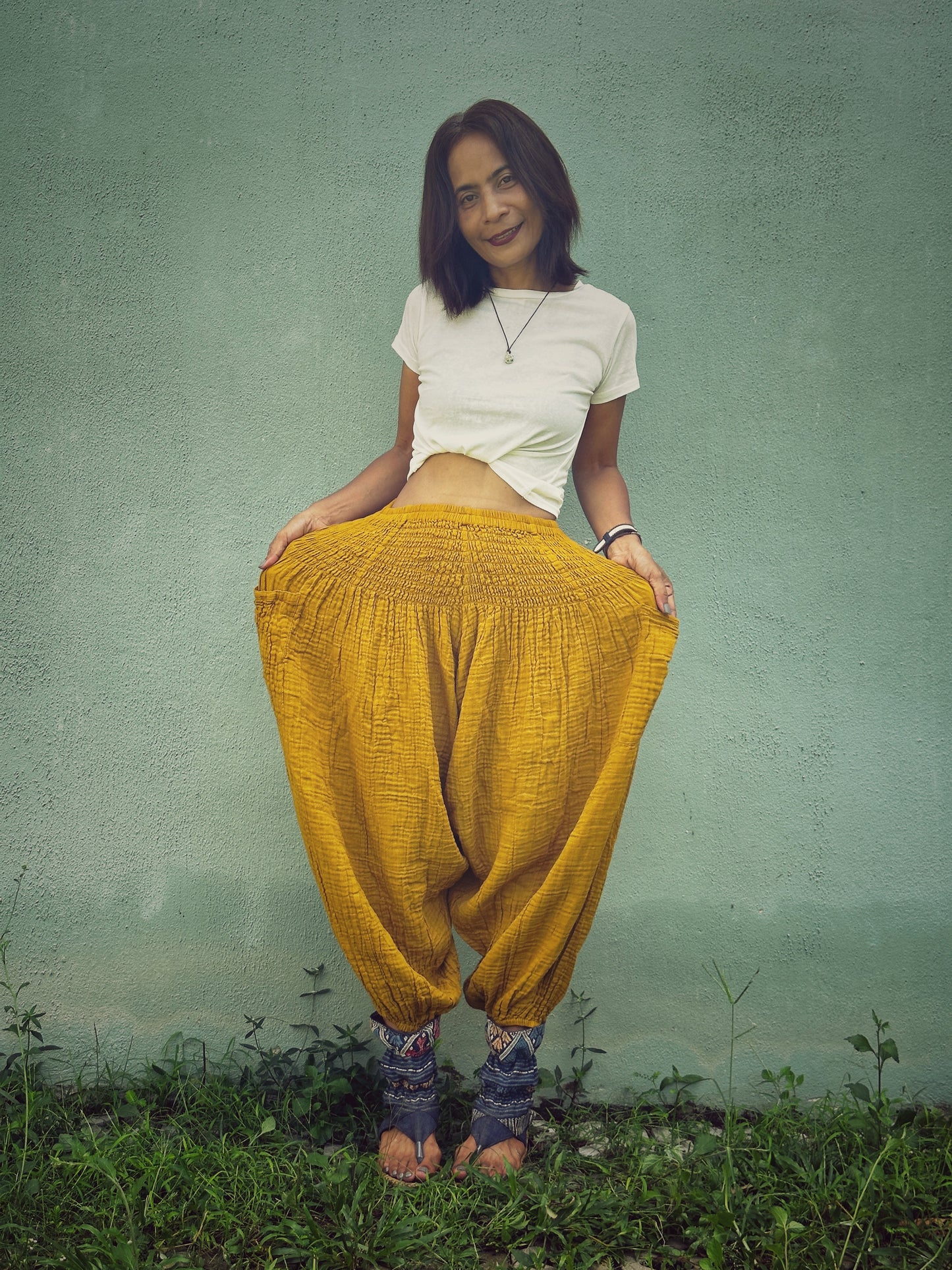 Cotton gauze harem pants – Lightweight, Breathable Boho Trousers