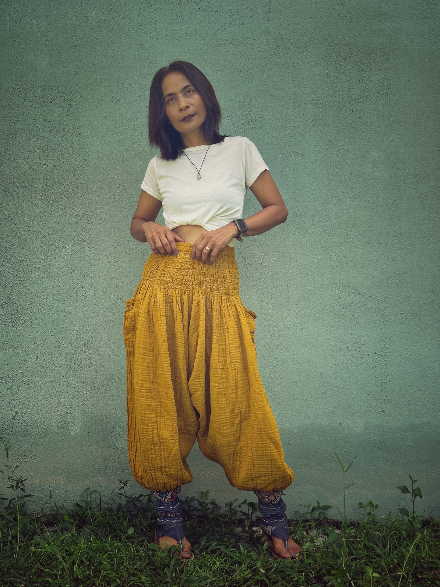 Cotton gauze harem pants – Lightweight, Breathable Boho Trousers