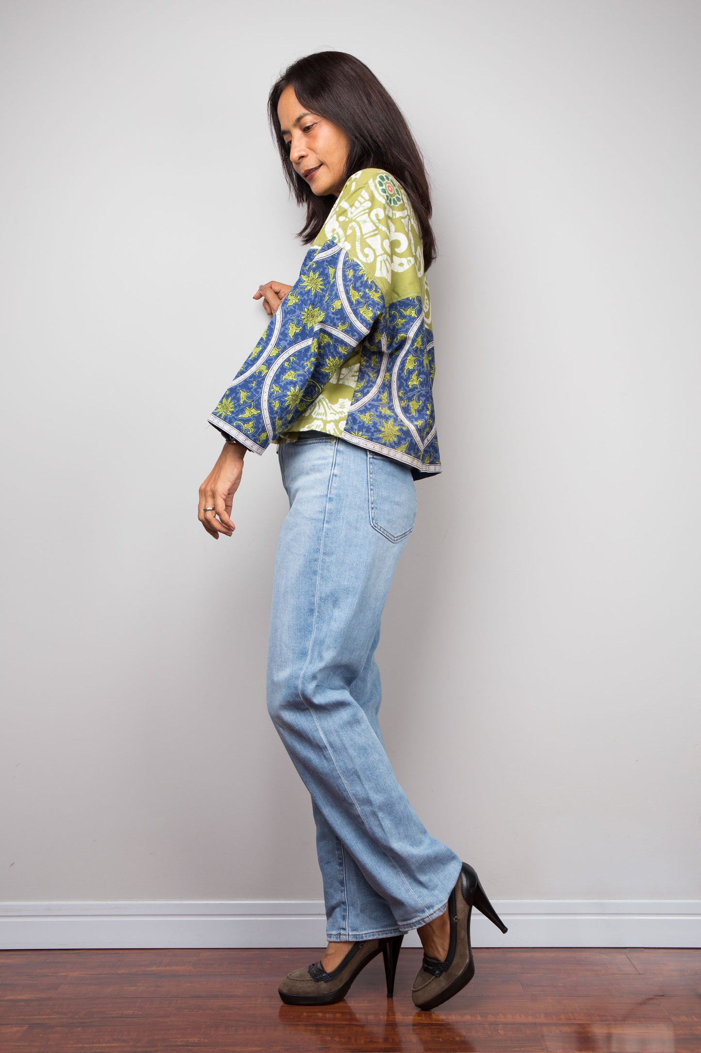 Green Cotton Kimono Jacket