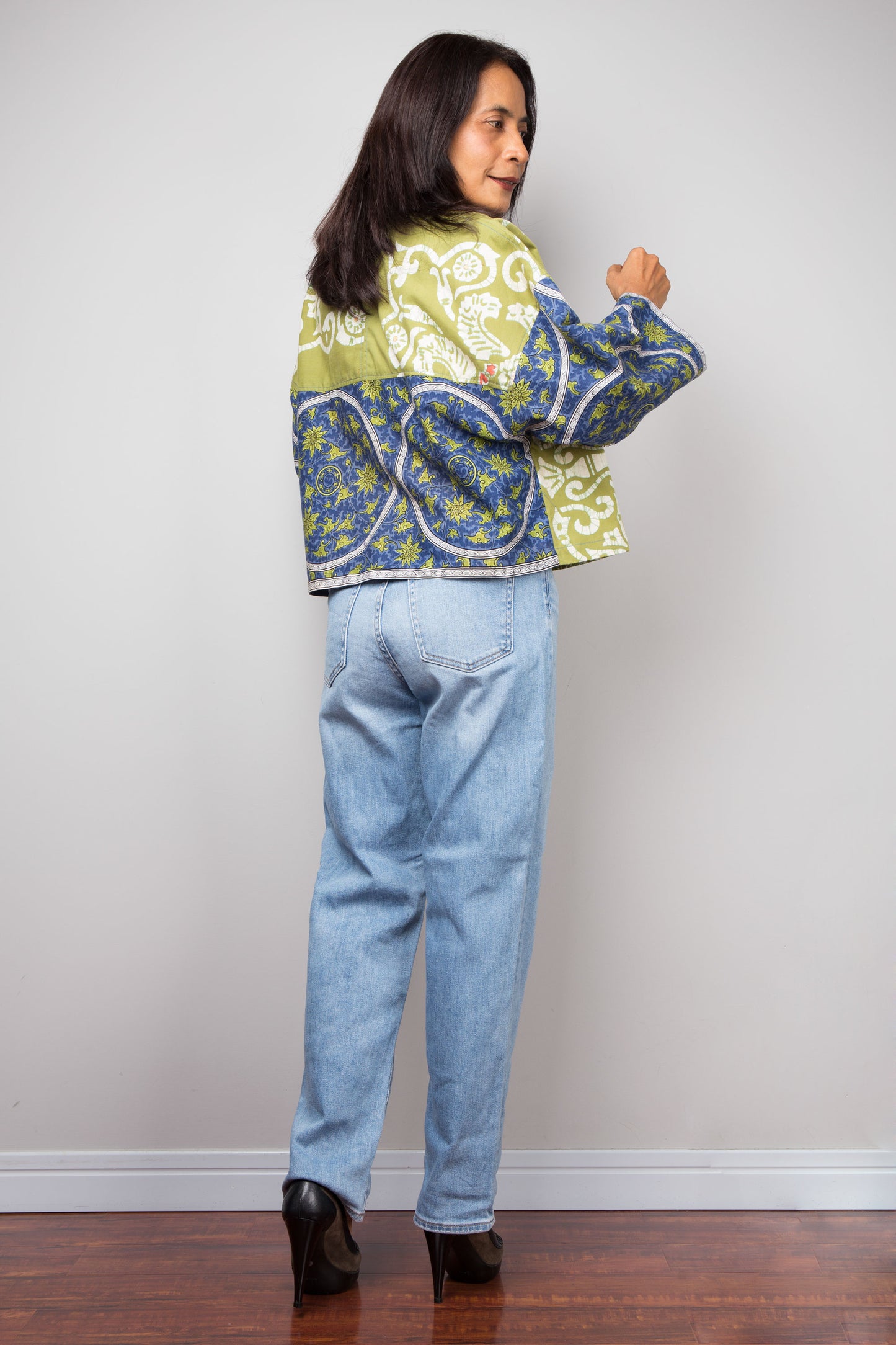 Green Cotton Kimono Jacket