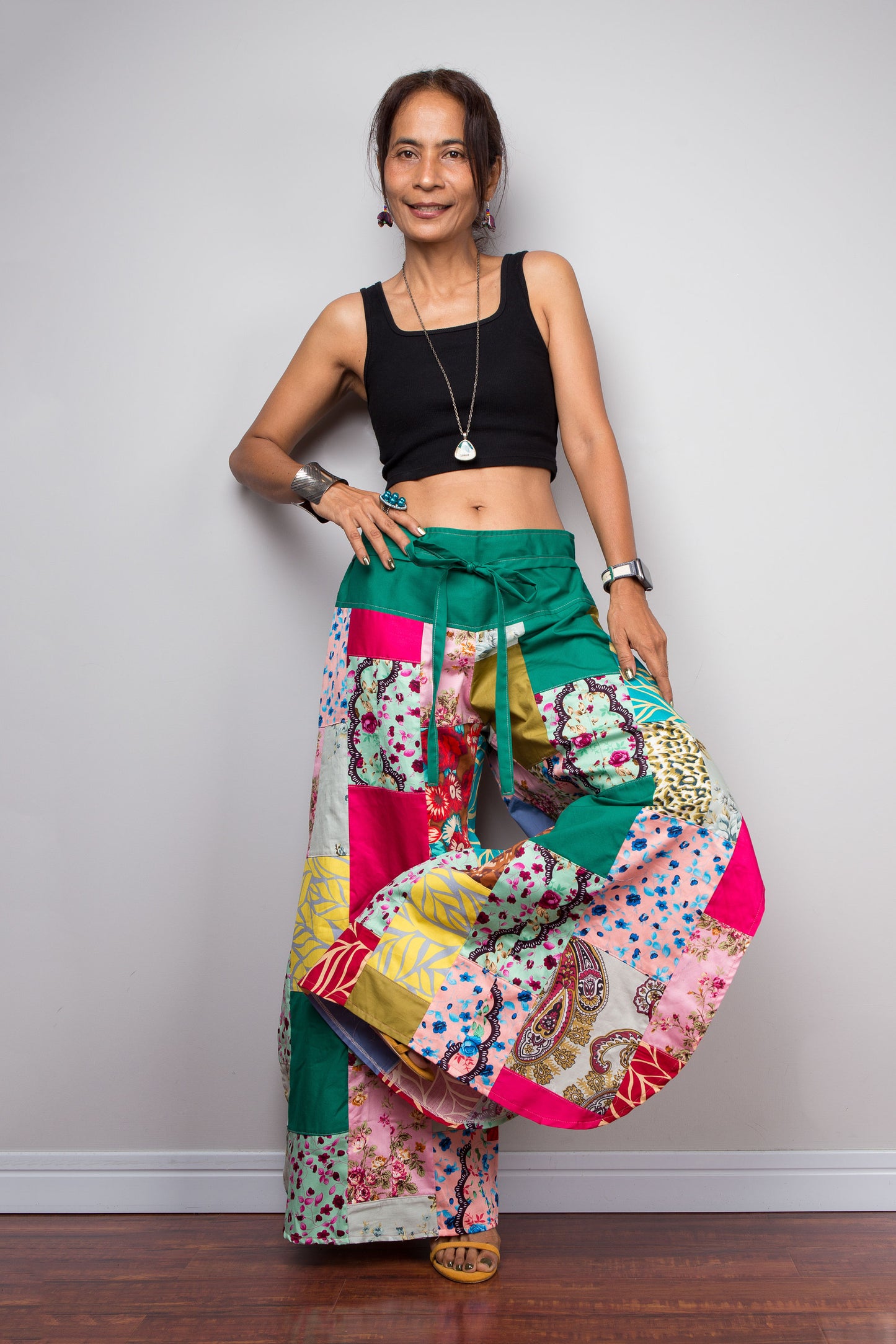 Patchwork Palazzo Pants
