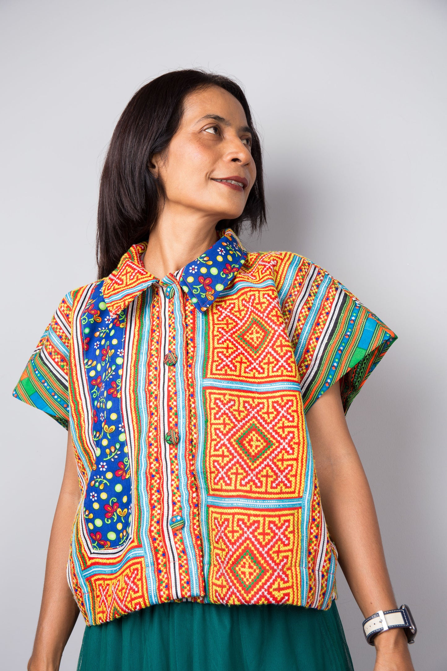 Embroidered blouse top