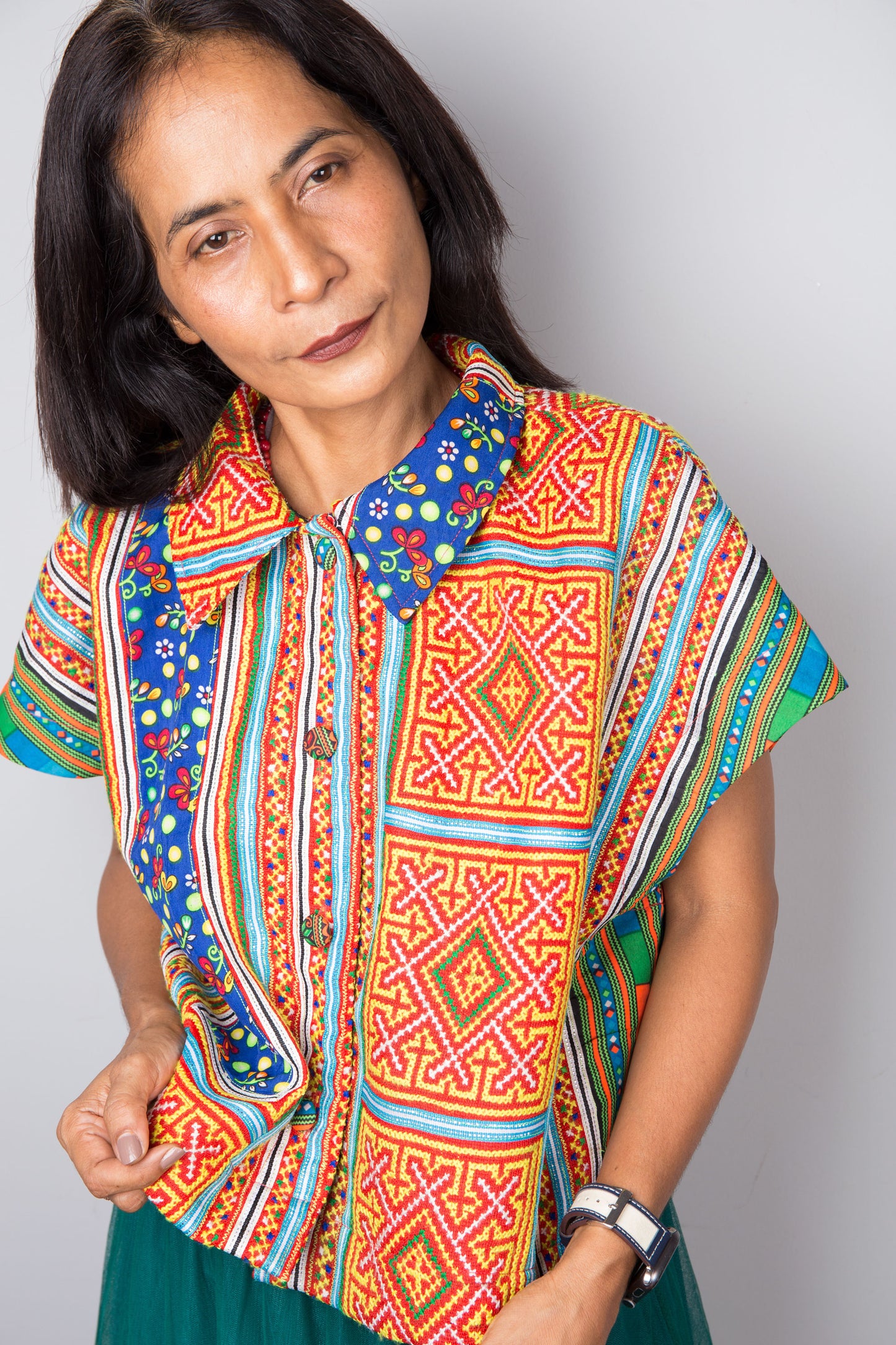 Embroidered blouse top