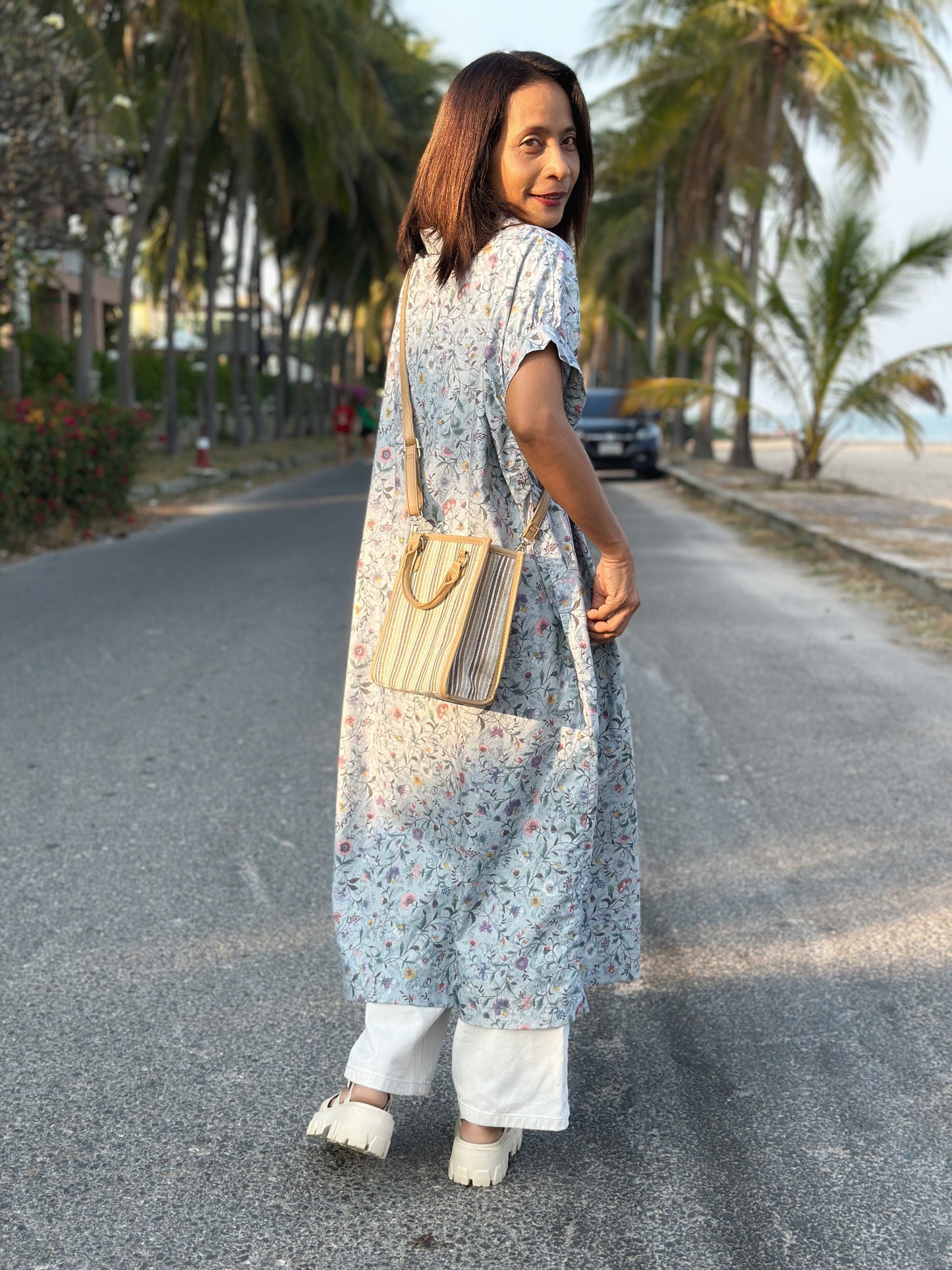 Floral midi dress. Buy ditsy cotton dress online from Nuichan