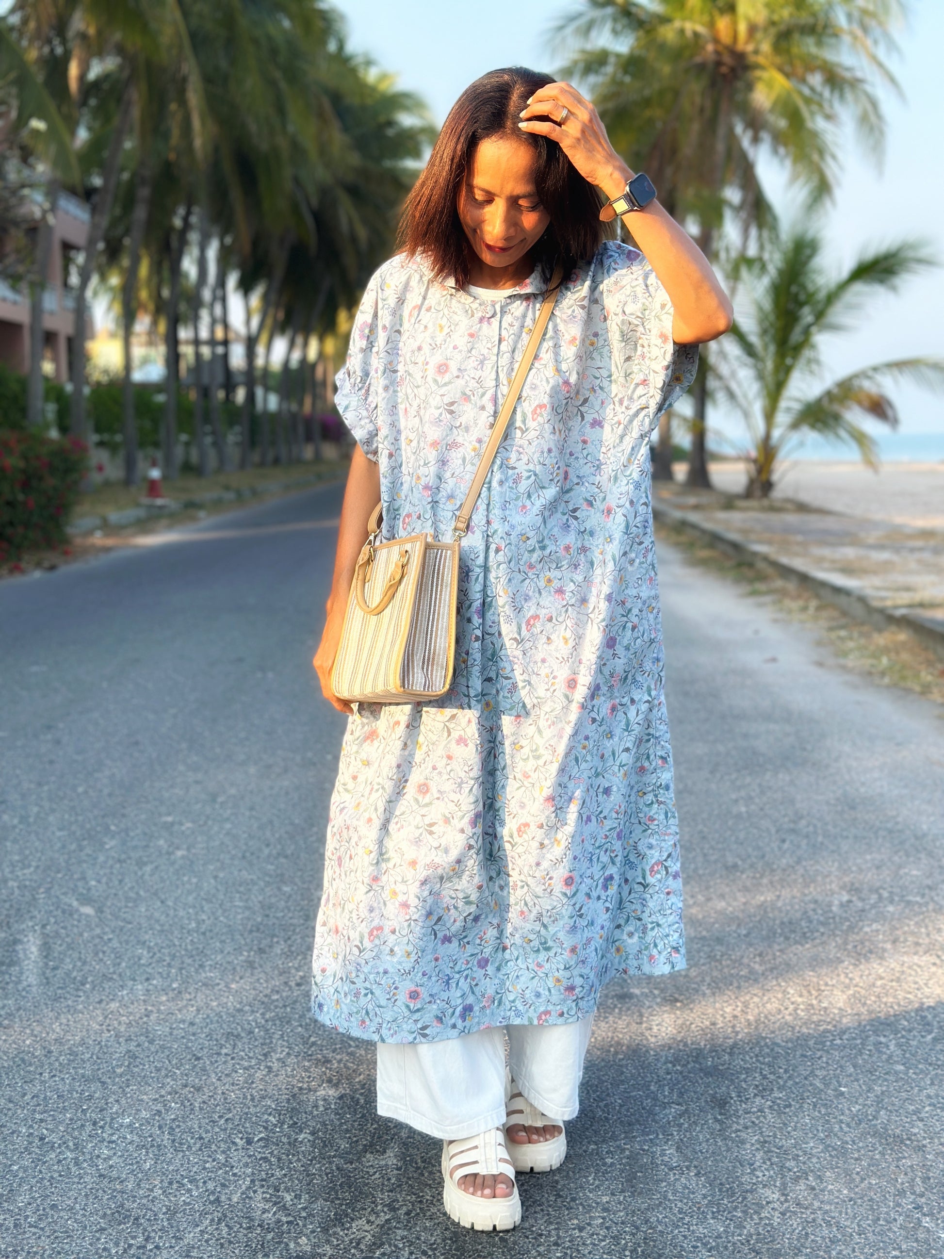 Floral midi dress. Buy ditsy cotton dress online from Nuichan