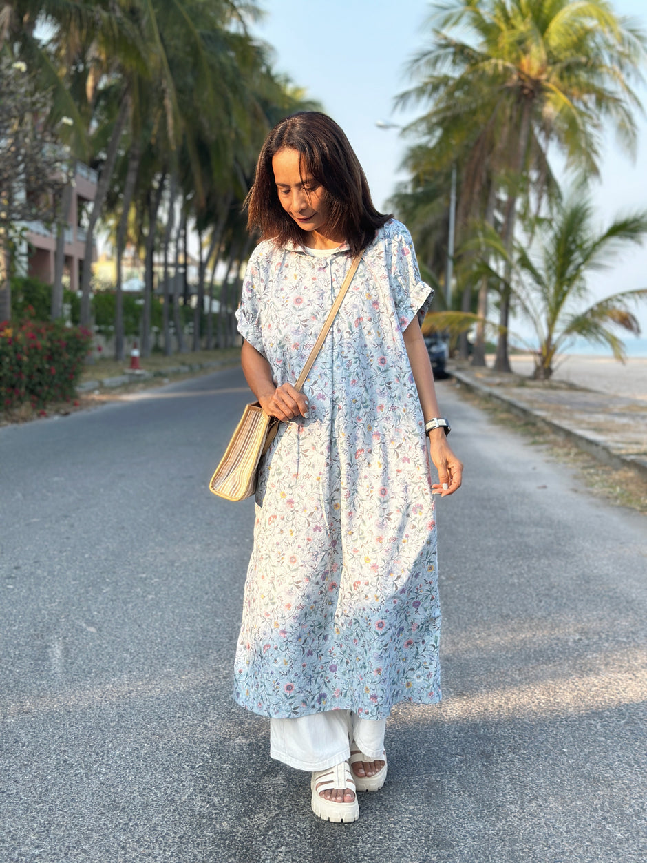Floral midi dress. Buy ditsy cotton dress online from Nuichan