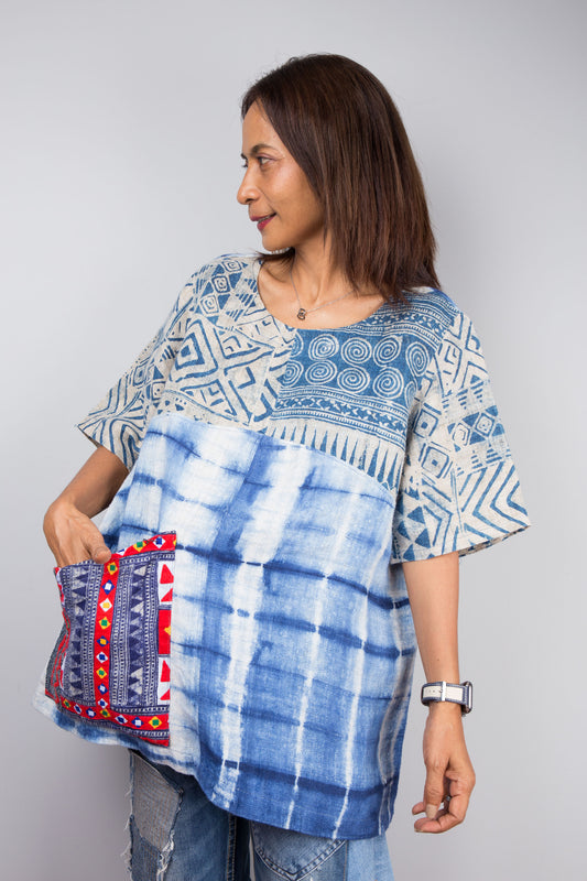 Patchwork Indigo Tunic