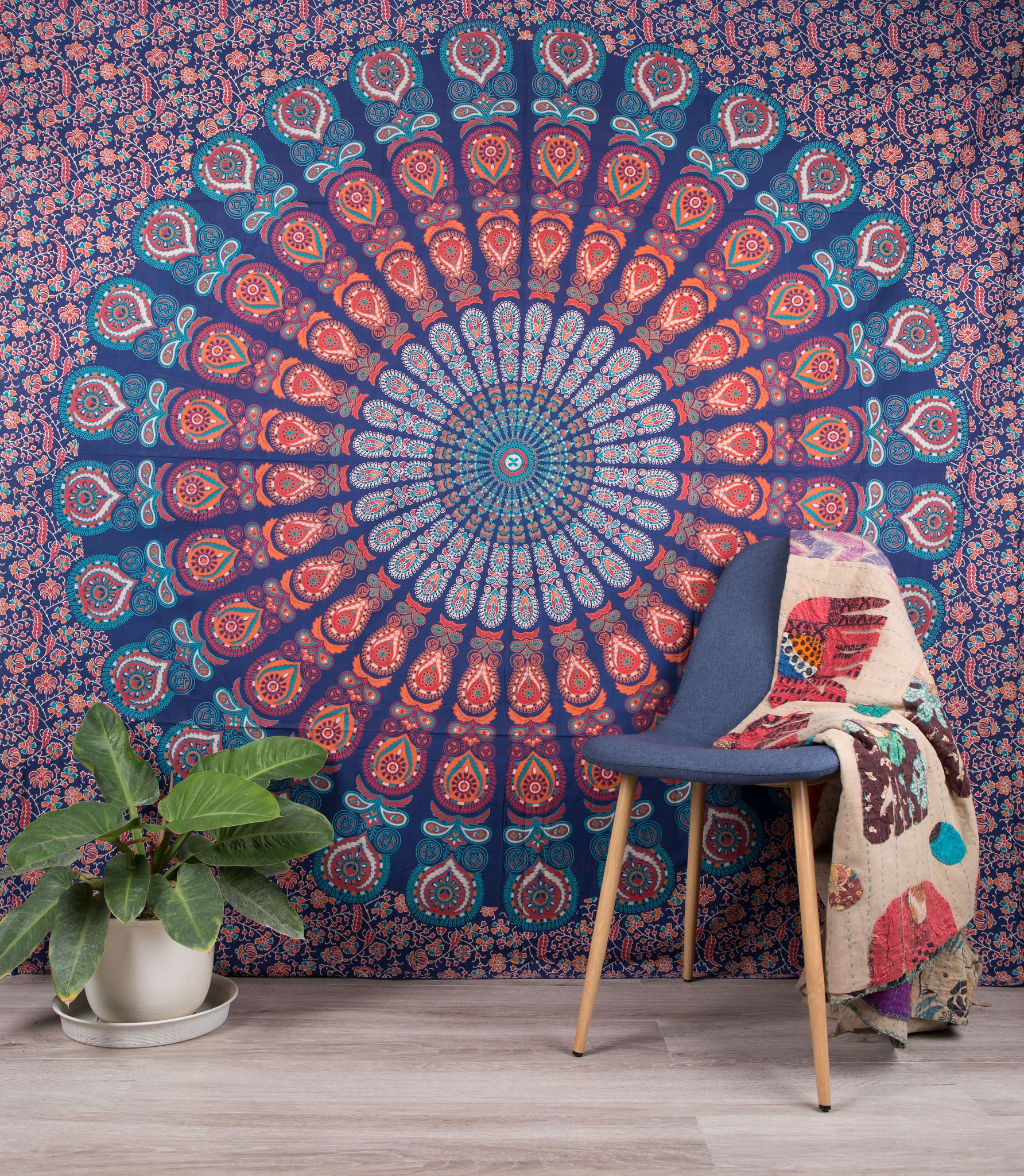 Shop blue mandala tapestry, boho tapestries, wall hanging tapestries for bedroom, rustic tapestries, bohemian style tapestries