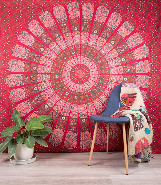 Red mandala 2025 tapestry