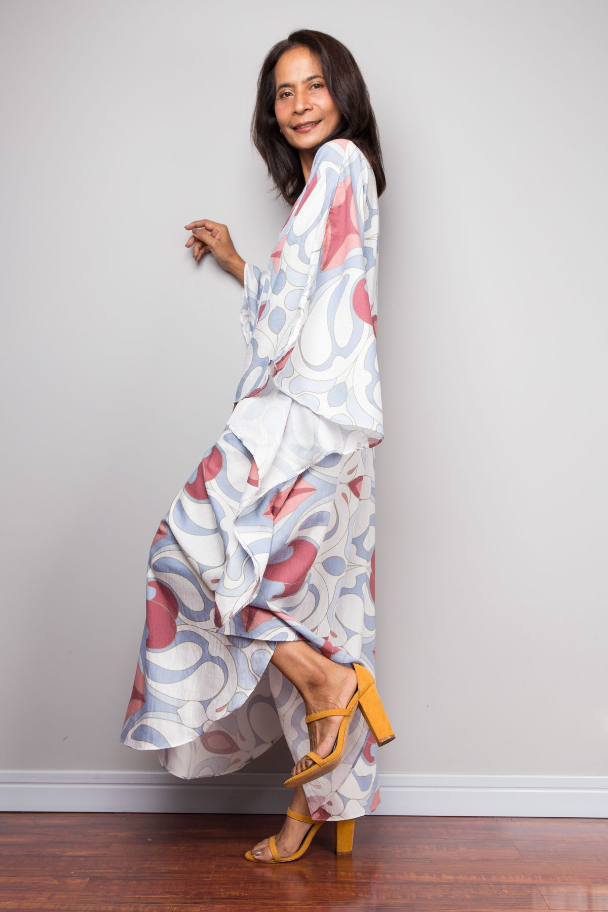 Geblümtes Kaftankleid